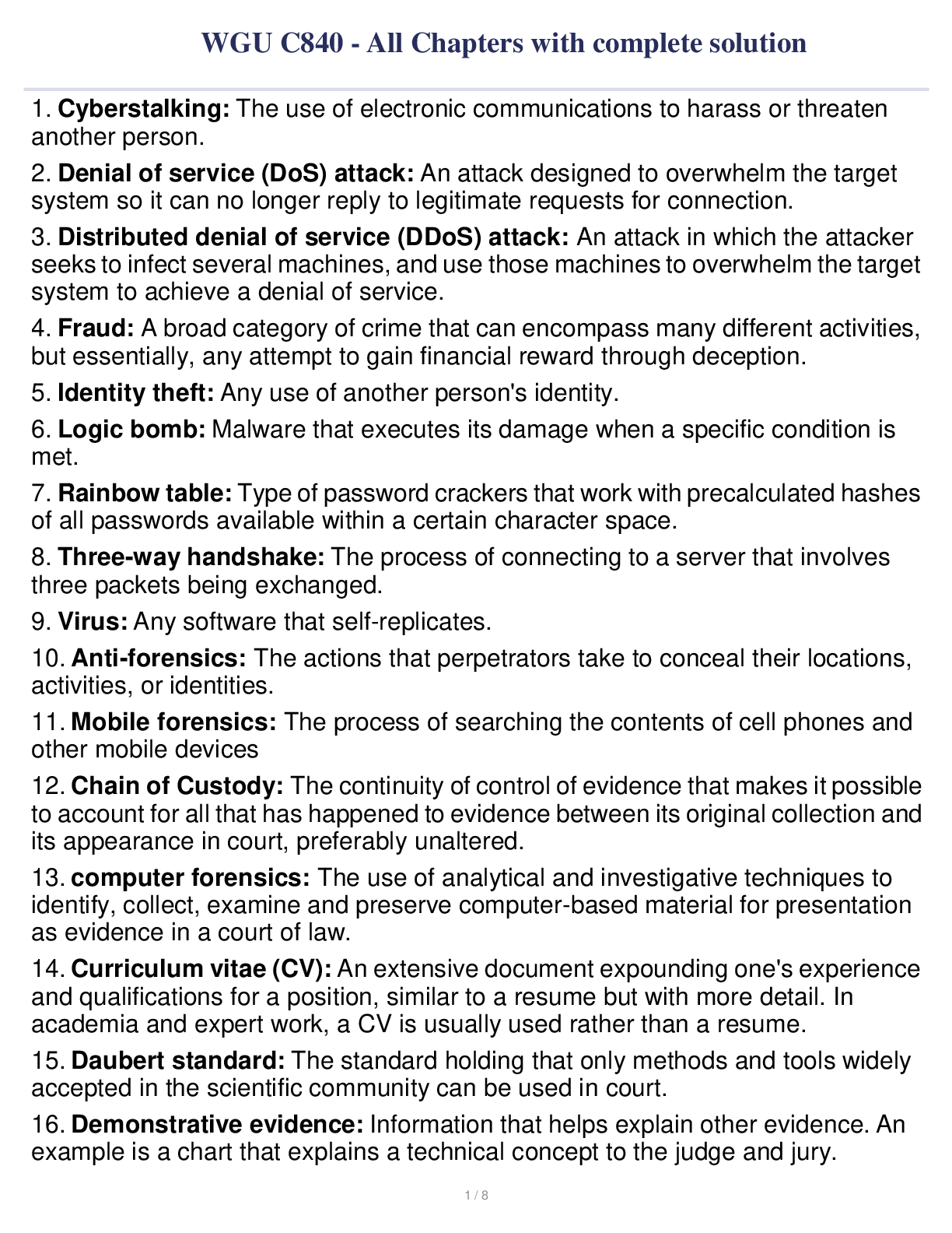 WGU C840 Bundled Exams with complete solutions; Everything you need is